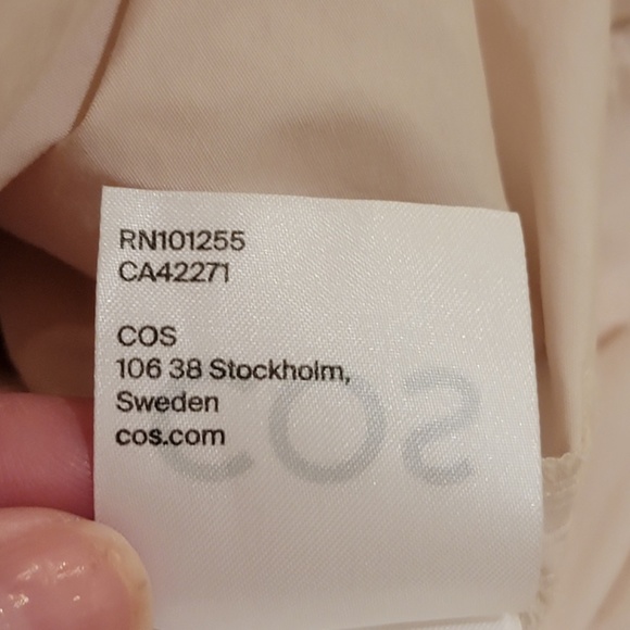 Cos Oversized A-Line Shirt Dress Size 2 Light Beige Cotton Exposed Zip Neck NWT - Picture 12 of 12